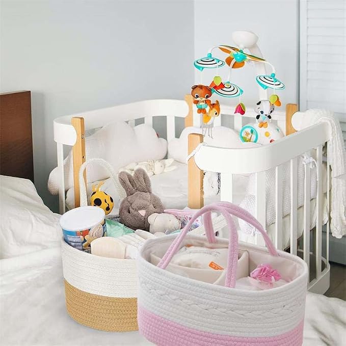 Cotton Rope Diaper Caddy Organizer, Nursery Storage Bin and Car Organizer - Image 5