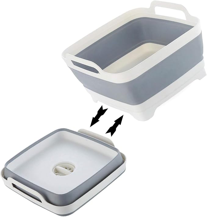 Collapsible Dish Pans for Washing Dishes 9L Portable Wash Dish Basin Foldable - Image 2