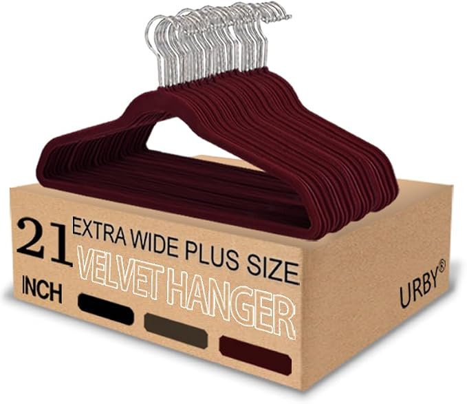 Urby Extra Wide Hangers for Plus Size Clothes, Ganchos para Colgar Ropa by Urby