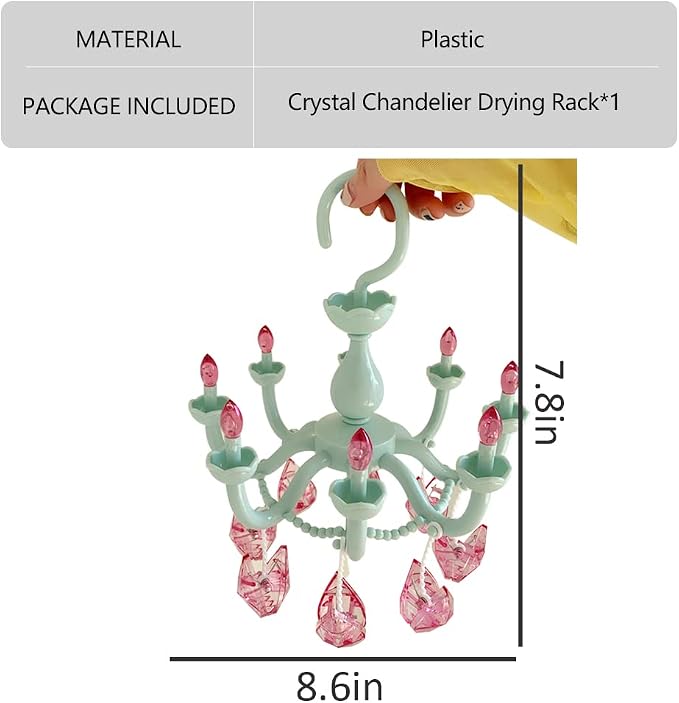 WAYUTO Plastic Drying Rack Crystal Chandelier - Image 6