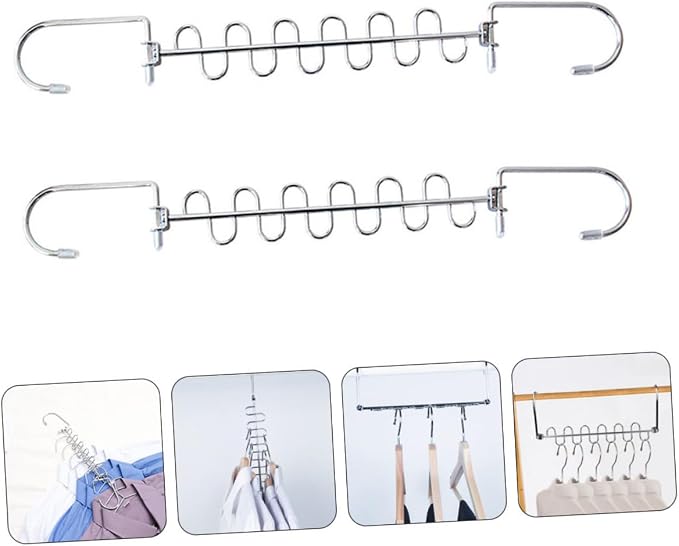 STOBAZA 4pcs Multi-Hole Clothes Drying Rack Versatile Clothes Storage Hangers - Image 3