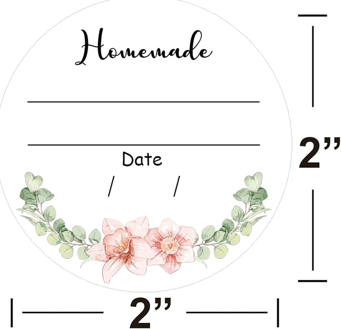 2 Inch Watercolor Greenery Canning Stickers 500 Pcs Write on Date Contents - Image 2
