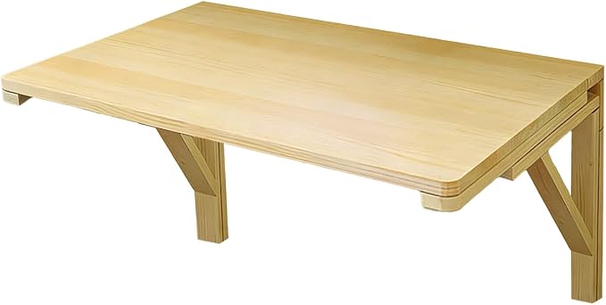 MM MELISEN Solid Wood Wall-Mounted Folding Table in Natural, 23.6" D x 15.7" W. - Image 5