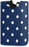 Navy Blue Polka Dot laundry baskets, folding and waterproof large laundry by Unknown