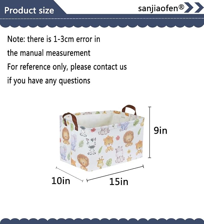 Rectangular Kids Storage Bins, Baby Baskets Organizer.Waterproof PE Coating - Image 7