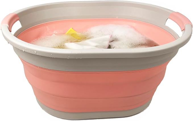 SAMMART Collapsible Plastic Oval Laundry Basket - Image 6