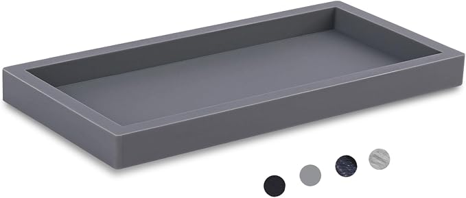 Bathroom Trays for Counter, Slicone Vanity Trays for Bathroom, Rectangle Sponge by Heagoale
