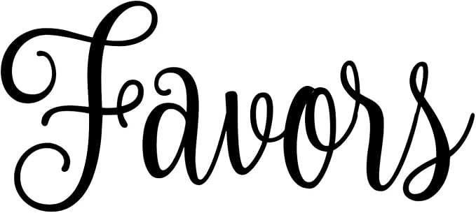 Favors 4.5w x 2h Label | Home Organization | Die Cut Vinyl Decal | Black Fancy by MinglewoodTrading