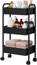 XIUSHE 3-Tier Metal Utility Cart Rolling Storage Organizer, Portable and Sturdy by XIUSHE