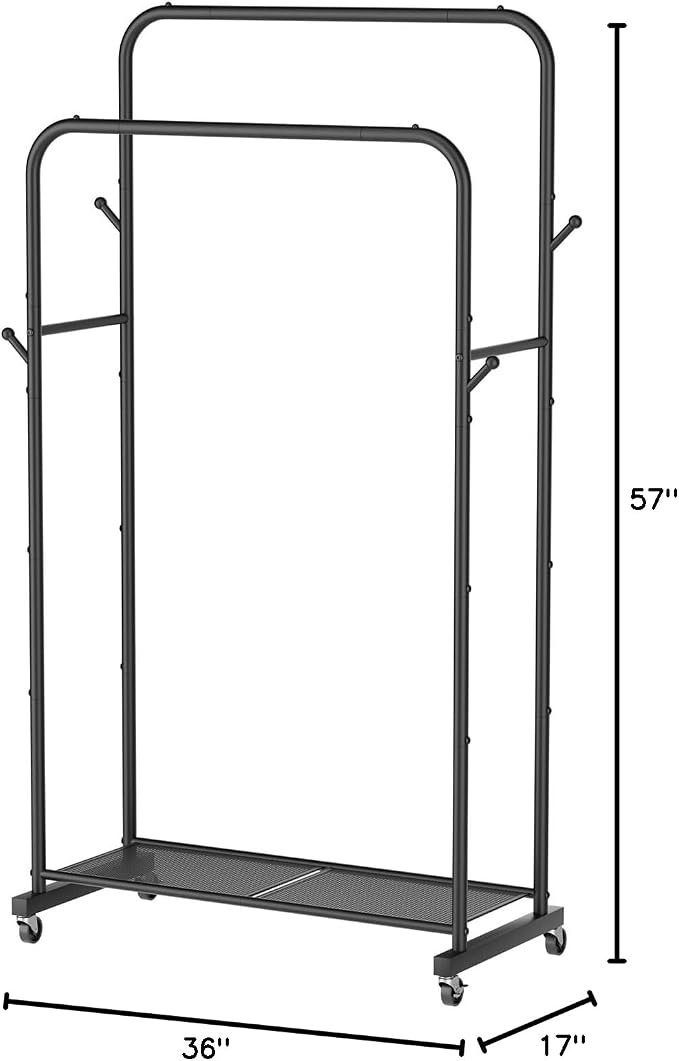 Clothes Garment Coat Rack Drying Clothing Racks Metal Freestanding - Image 10