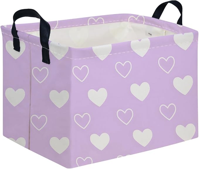 Rectangular Purple heart, Valentine's Day Gift Basket, nursery basket, Girls by FXOCSHE