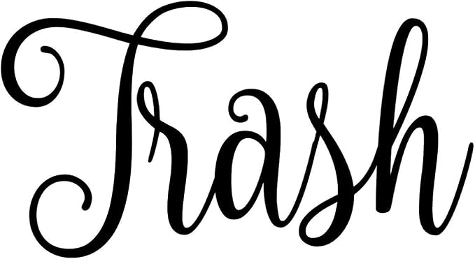 Trash 4w x 2h Label | Kitchen Pantry Organization | Die Cut Vinyl Decal | Black by MinglewoodTrading