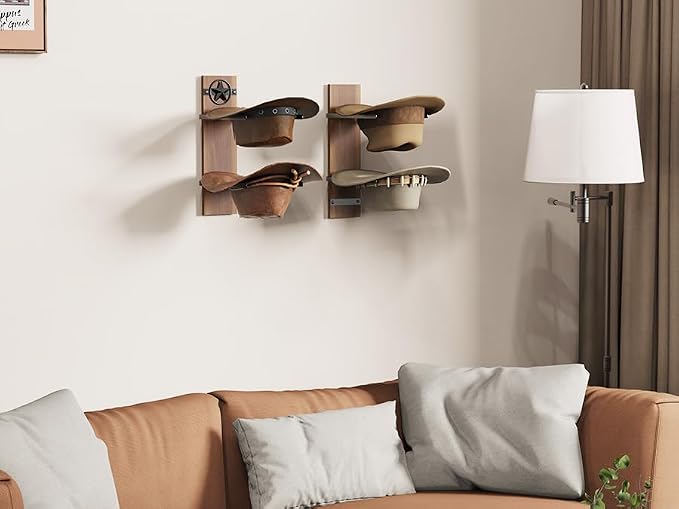 Hat Holder Rustic Wood Star Design – 2-Piece Organizer - Image 6