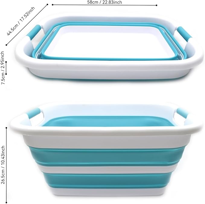 SAMMART 41L Collapsible Plastic Laundry Basket-Foldable Pop Up Storage - Image 4