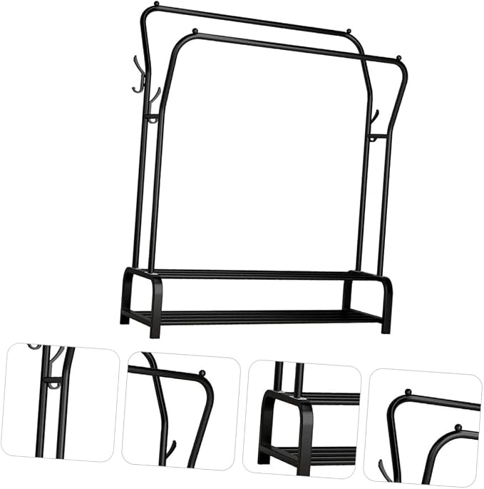 Double Pole Clothes Rack Heavy Duty Metal Garment Stand - Image 8