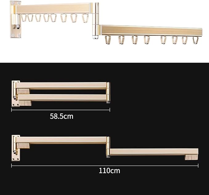 Folding Wall Mounted Clothes Hanger Outdoor Balcony Multi-Function Drying Rack - Image 4