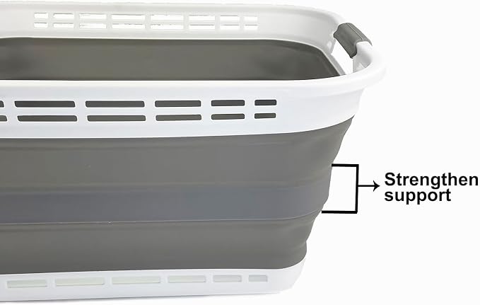 SAMMART 42L Collapsible Plastic Laundry Hamper/Basket - Image 4