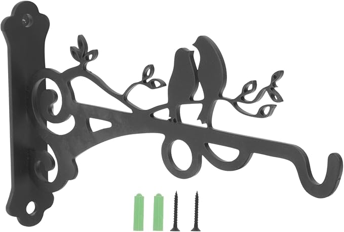 VALICLUD Iron Flower Basket Hanger Wall Planter Bracket by VALICLUD