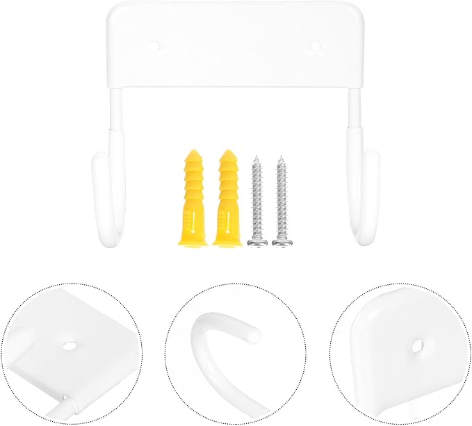 Toyvian Ironing Board Hanger Wall Mount Hook White Sturdy Household Storage - Image 9