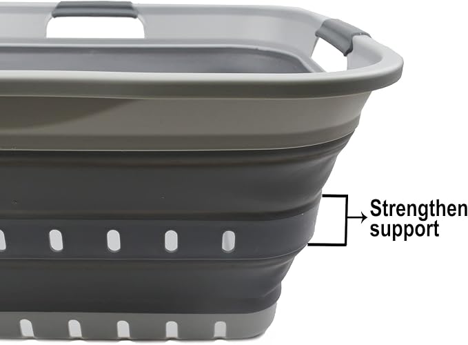 SAMMART 42 Collapsible Plastic Laundry Basket, Foldable Pop Up Storage - Image 5