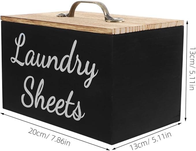 Wood Dryer Sheet Holder Laundry Container Scent Booster Dryer Sheet Storage - Image 2