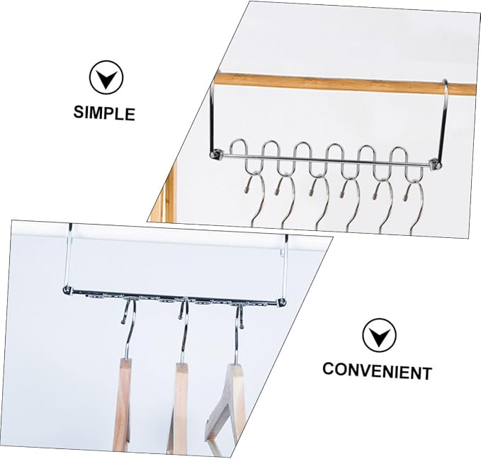 Healifty 2sets Multi Hole Clothes Storage Rack Versatile Clothes Hanger - Image 3