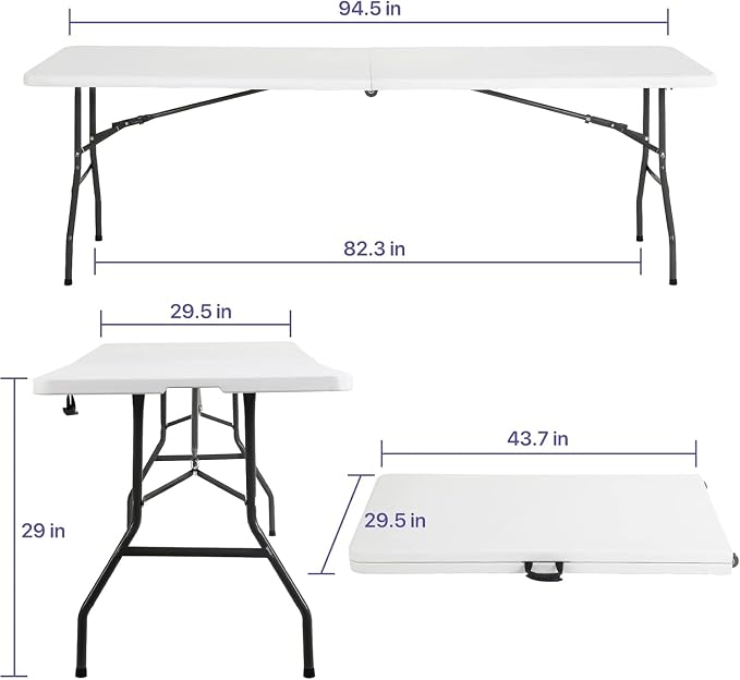 HKLGorg Folding Table, Heavy Duty Plastic Folding Utility Table Indoor Outdoor - Image 3