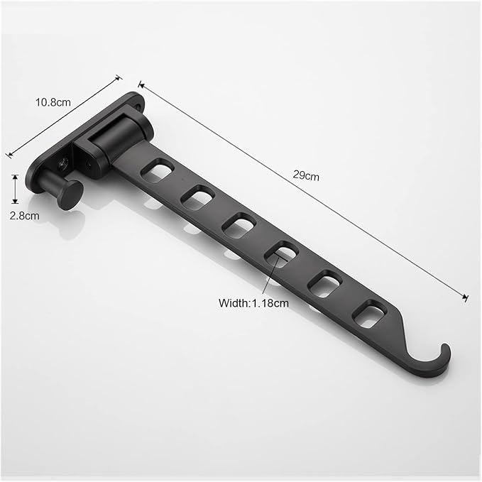 Drying Rack Black Folding Clothes Rack Wall Mounted Telescopic Clothes Rack - Image 2