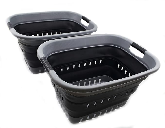 SAMMART 37L Collapsible Plastic Laundry Basket by SAMMART