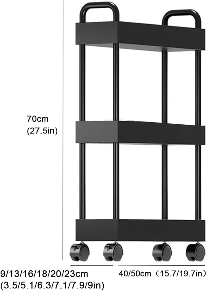 XPLKQXE Mobile Shelving Unit Organizer Trolley, Slim Rolling Storage Cart - Image 3