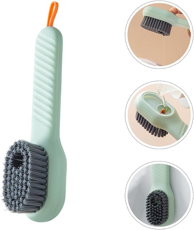 2pcs Laundry Brush with Soap Dispenser, Portable Shoe Cleaning Scrub Brush Set - Image 4