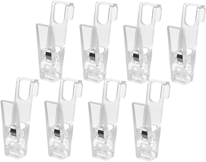 VILLCASE 32pcs -Skid Clothes Hanger Clips Multi-Functional Transparent Clips - Image 9