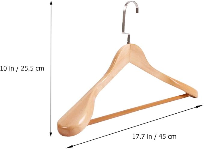 Heavy Duty Extra Wide Hanger Solid Wood Non-Slip Wide Hanger - Image 2