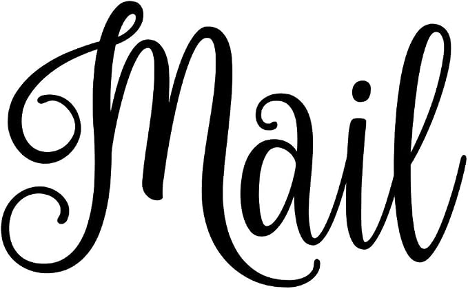 Mail 3.5w x 2h Label | Home Organization | Die Cut Vinyl Decal | Black Fancy by MinglewoodTrading