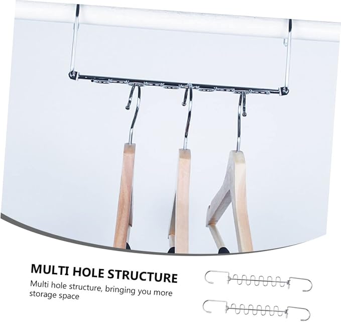 2pcs Multi-Hole Metal Clothes Hangers Portable Folding Clothing Drying Rack - Image 7
