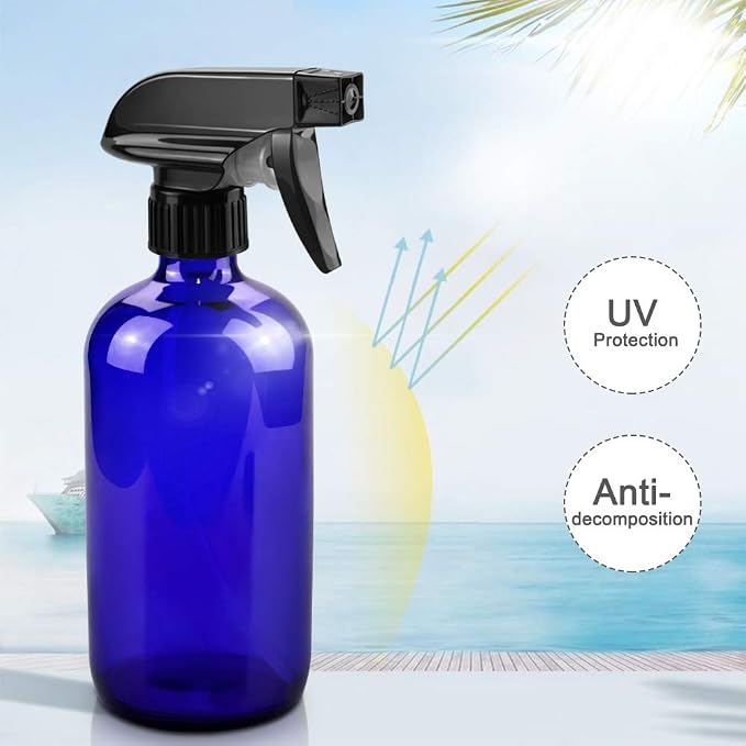 Glass Spray Bottles, 16oz Blue Glass Spray Bottles - Image 3