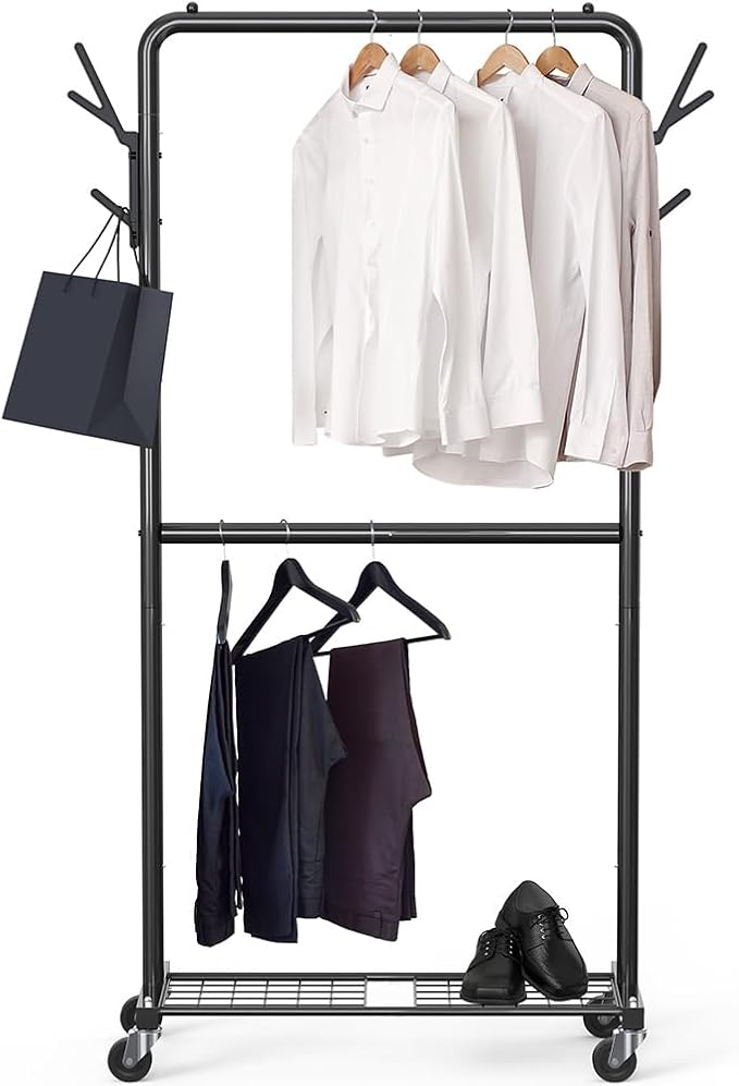 Simple Houseware Double Rod Garment Rack - Image 7
