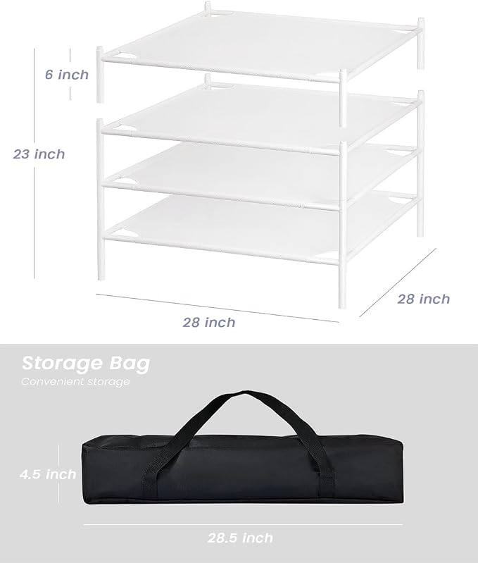 4-Layer Stackable Laundry Drying Rack, Mesh Clothes Drying Rack, Herbs & More - Image 7