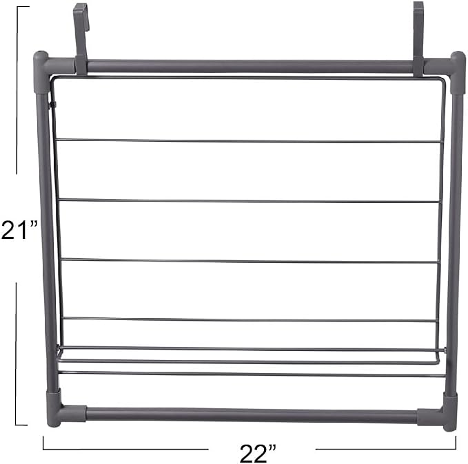 Household Essentials Metal Expandable Over the Door Drying Rack - Image 3