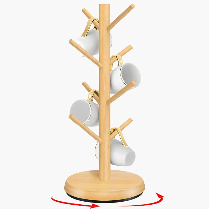 Mug Holder Tree, New Upgraded 360° Rotated 8 Hooks Coffee Cup Holder by ZYZWTG