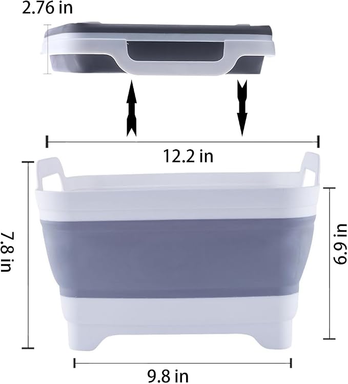 Collapsible Dish Pans for Washing Dishes 9L Portable Wash Dish Basin Foldable - Image 9