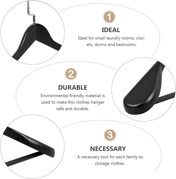 Thickened Wide Shoulder Solid Wood Coat Hanger Non-Slip Practical Suit and - Image 6