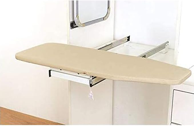 Ironing Board Retractable Pull Out Ironing Board Closet Sliding Out Swivel Iron - Image 9