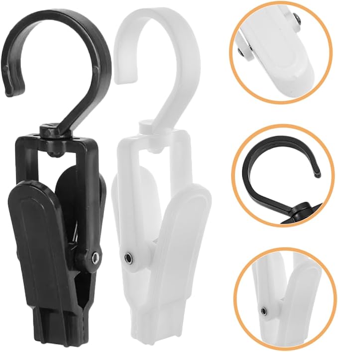 Luxshiny 20pcs Swivel Laundry Hook Clips Drip Rack Waterproof Clothes Hanger - Image 6