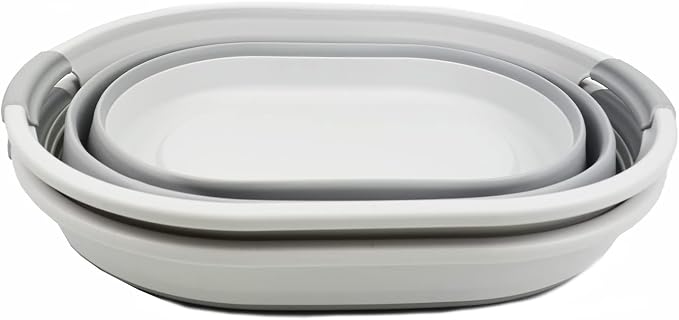 SAMMART 28L Oval Collapsible Plastic Laundry Basket - Image 3
