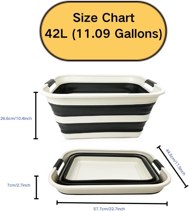 SAMMART 42L Collapsible Plastic Laundry Basket - Image 3