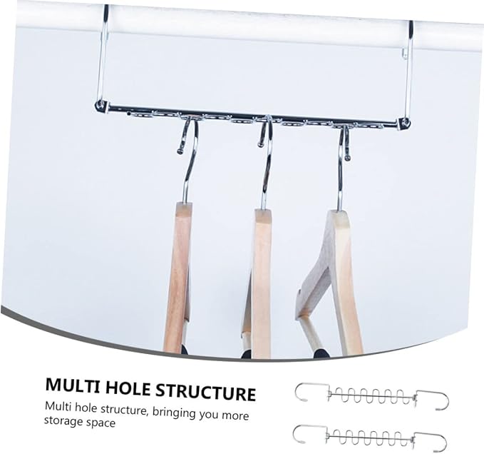 Healifty 2sets Multi Hole Clothes Storage Rack Versatile Clothes Hanger - Image 7