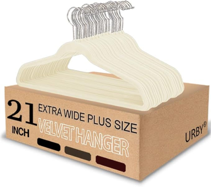 Urby Extra Wide Hangers for Plus Size Clothes, Ganchos para Colgar Ropa by Urby