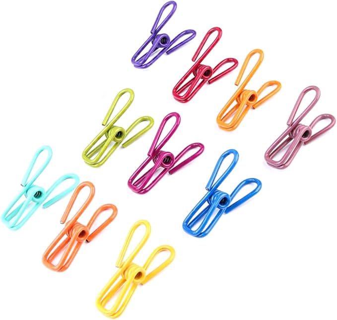 Amosfun 32pcs Multi-Purpose Colorful Utility Clips Steel Wire Clothesline Clips - Image 9