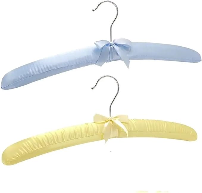 Satin Padded Hangers 5PCS Clothes Satin Padded Hanger Sponge Hangers Display - Image 6